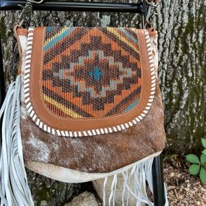 Cowhide and Canvas Purse